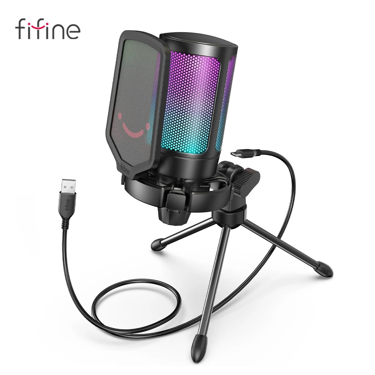 FIFINE Ampligame A6V USB Gaming Microphone with Pop Filter