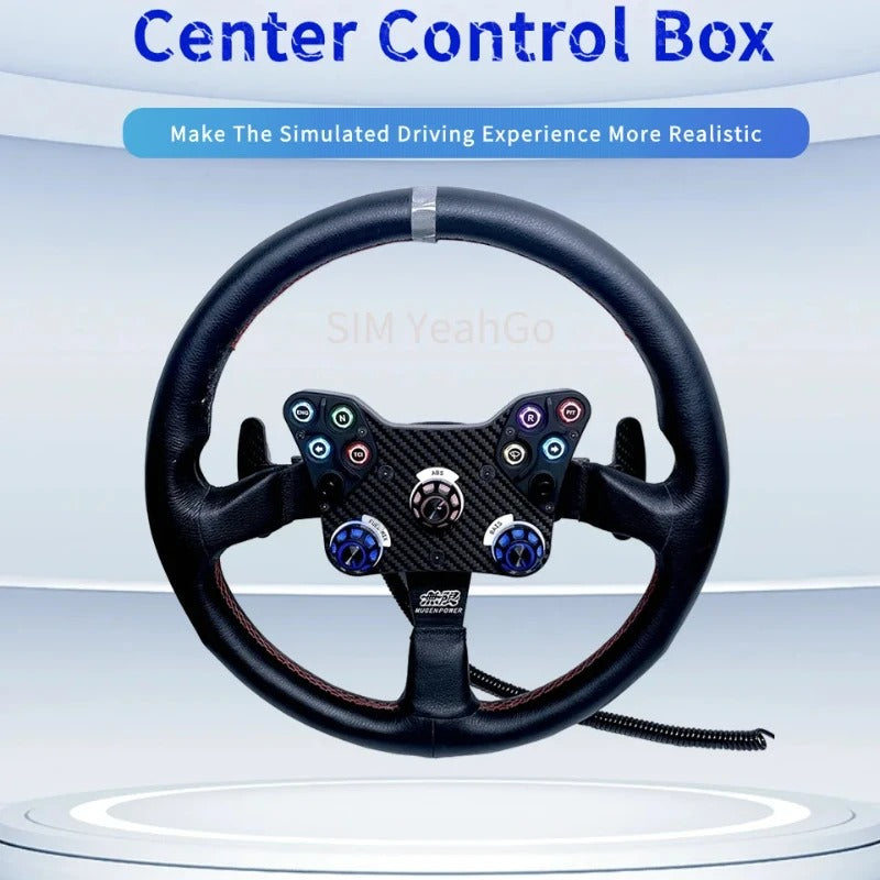 Sim Racing Rally Steering Wheel Hub with Button Box