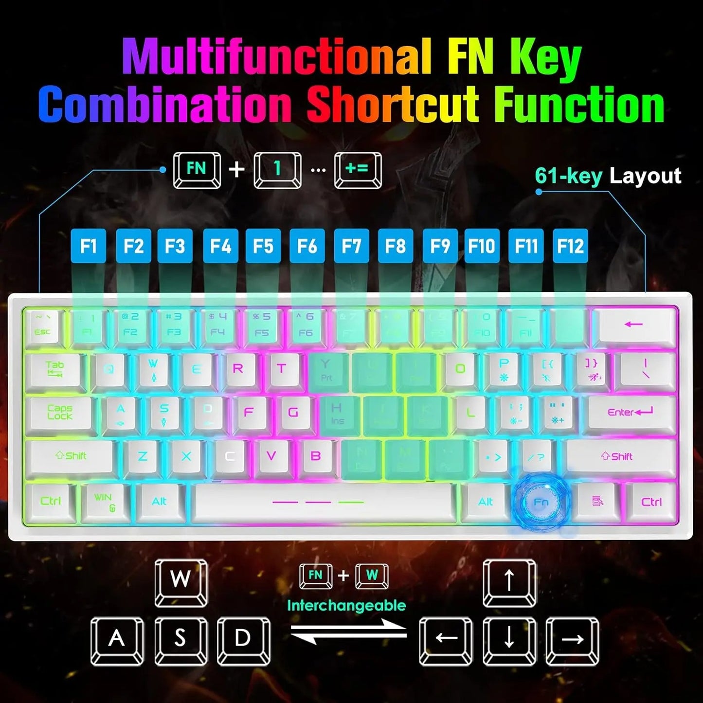 T61 Wireless 61-Key RGB Gaming Keyboard & Mouse Combo