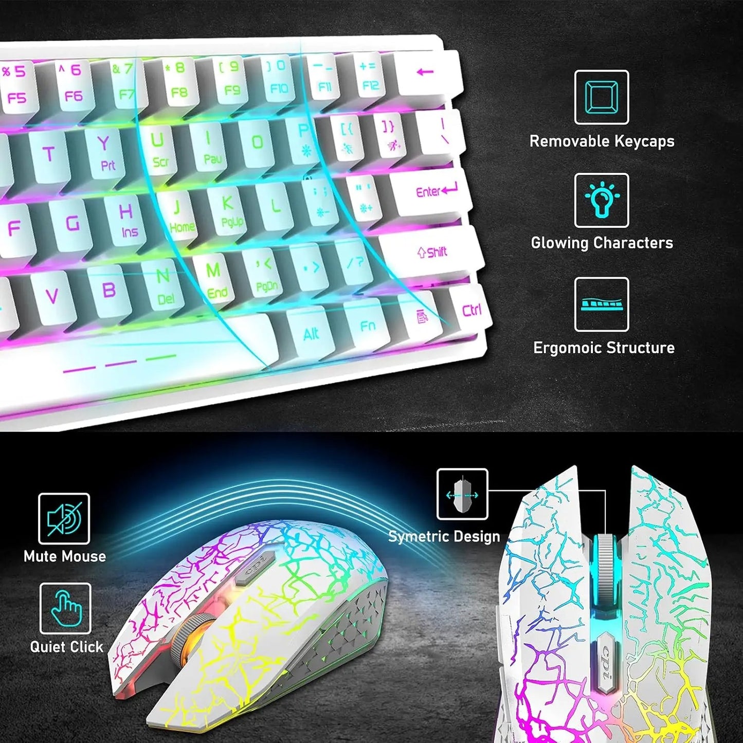 T61 Wireless 61-Key RGB Gaming Keyboard & Mouse Combo