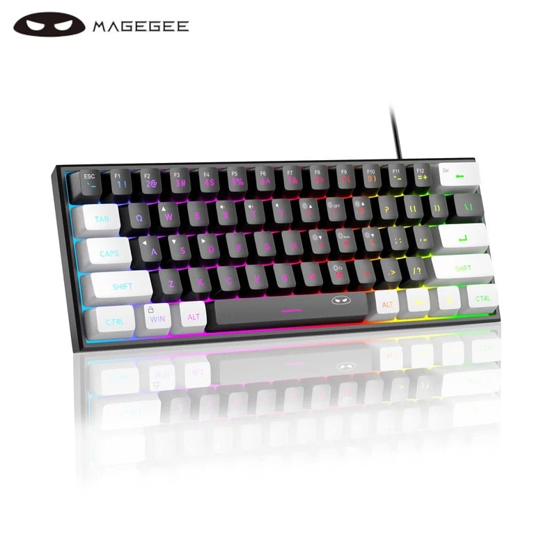 MageGee 60% Mini Gaming Keyboard, RGB Backlit 61-Key Compact