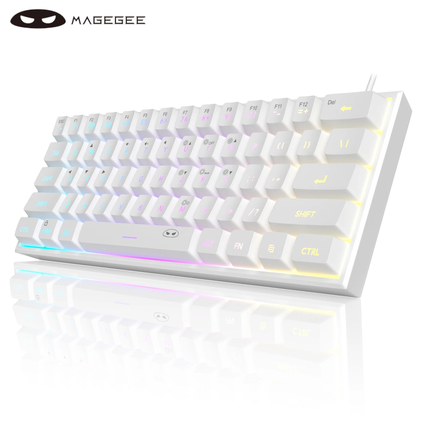MageGee 60% Mini Gaming Keyboard, RGB Backlit 61-Key Compact