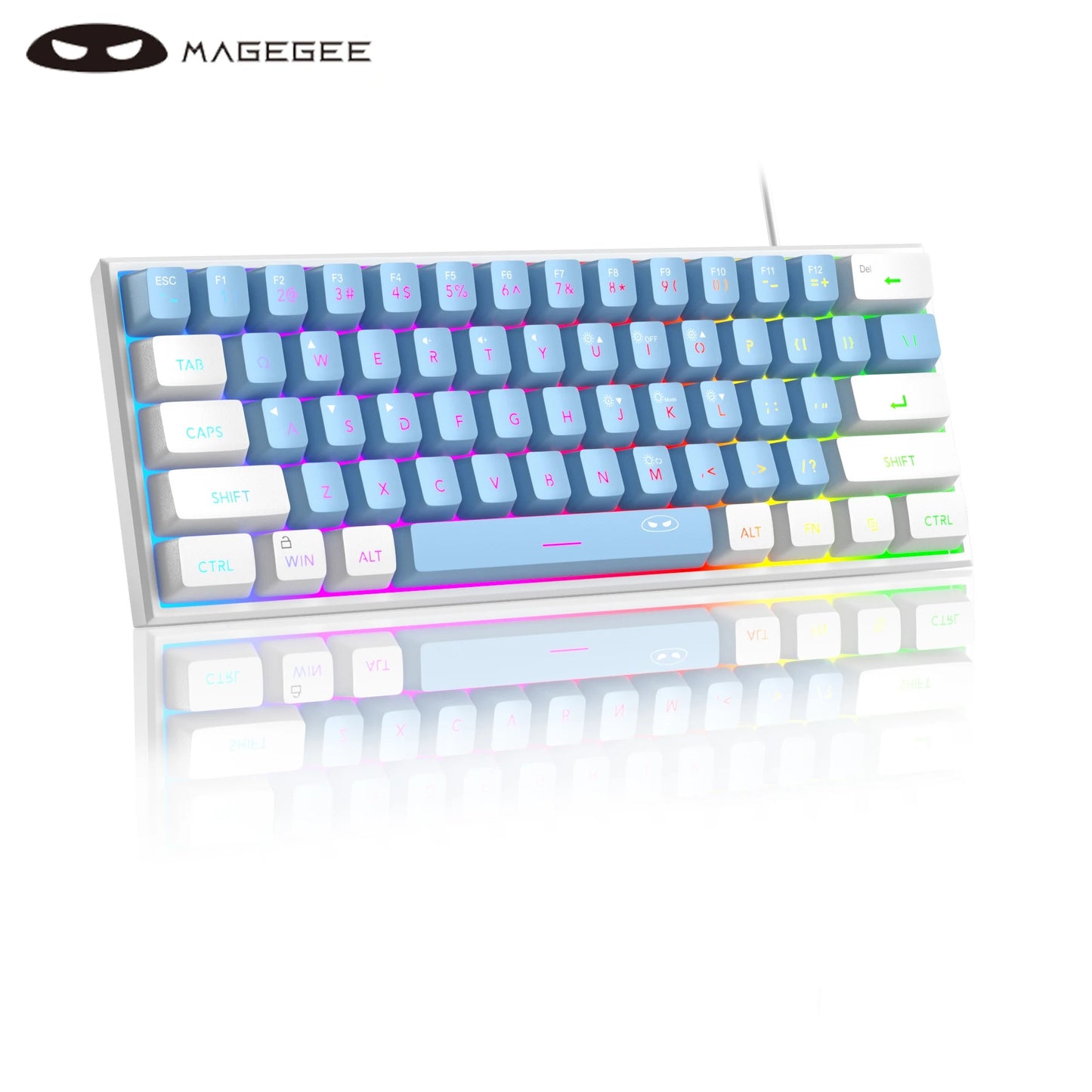MageGee 60% Mini Gaming Keyboard, RGB Backlit 61-Key Compact
