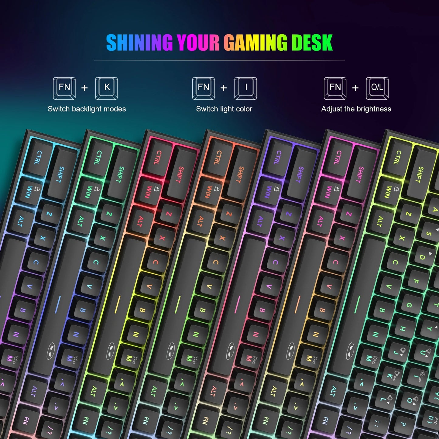 MageGee 60% Mini Gaming Keyboard, RGB Backlit 61-Key Compact